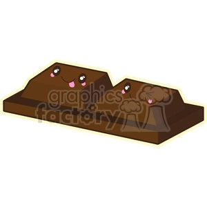 Chocolate pieces cartoon character