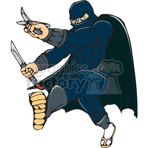 ninja warrior kicking CARTOON