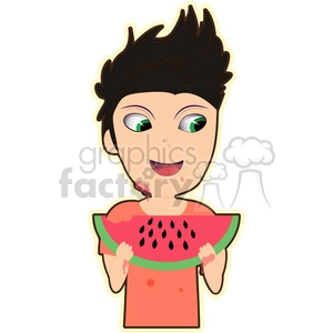 Watermelon Boy cartoon character vector image