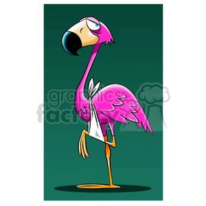 flamingo with broken leg