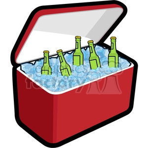 cooler loaded with ice and beer