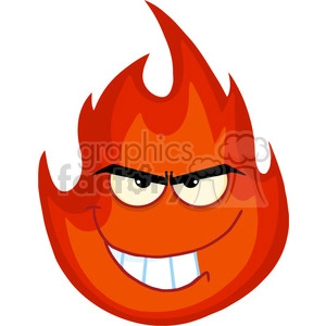 Royalty Free RF Clipart Illustration Angry Evil Fire Cartoon Mascot Character