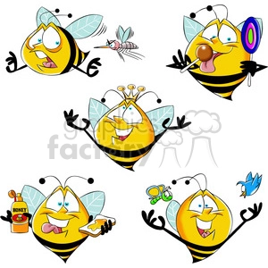 bob the cartoon bee character set