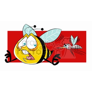 bob the bee being chased by mosquito