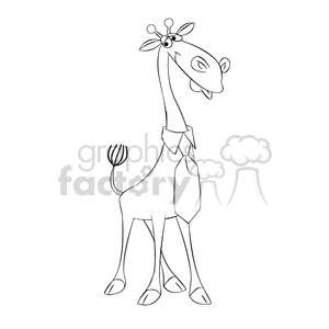 jeffery the cartoon giraffe character wearing a tie black white