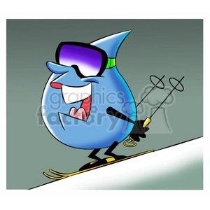 aqua the cartoon water drop skiing