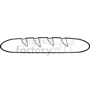 illustration black and white cartoon french bread baguette vector illustration isolated on white background