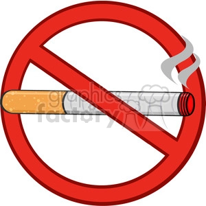 royalty free rf clipart illustration no smoking sign vector illustration isolated on white background