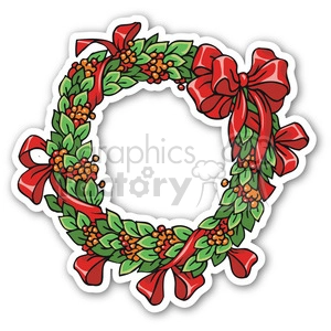 christmas wreath v3 sticker