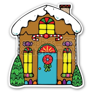 christmas gingerbread house sticker