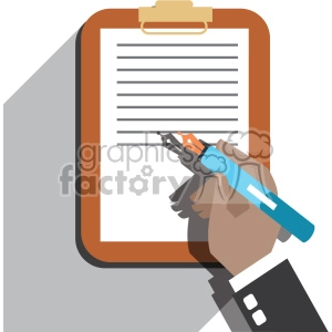 hand signing a contract flat design vector art