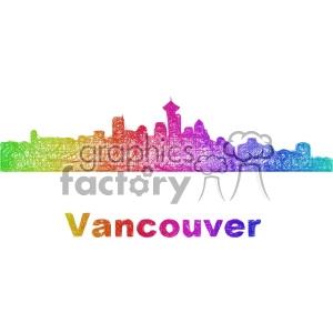 city skyline vector clipart CAN Vancouver