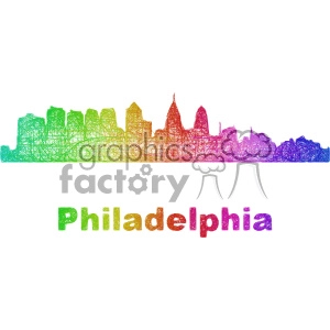 city skyline vector clipart USA Philadelphia