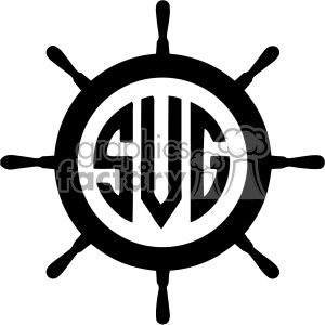 ship wheel monogram svg cut file