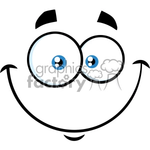 10863 Royalty Free RF Clipart Smiling Cartoon Funny Face With Happy Expression Vector Illustration
