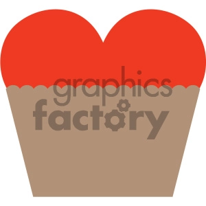 heart cupcake valentines vector icon