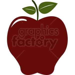 dark red cartoon apple
