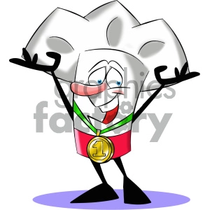cartoon chef with gold medal