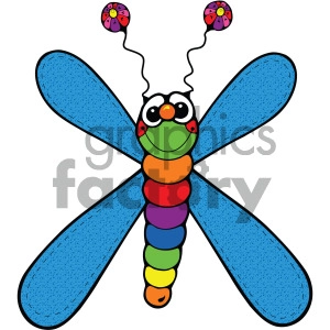 cartoon blue dragonfly