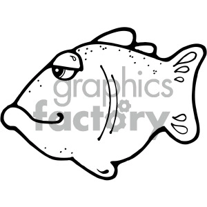 cartoon vector fish 009 bw