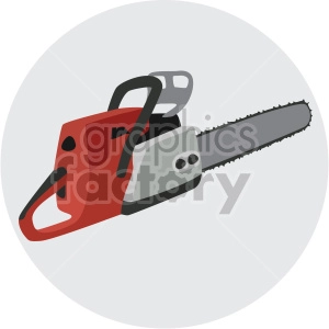 chainsaw on circle background