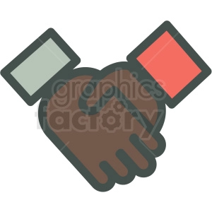 african american handshake agreement vector icon