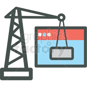 under construction website hosting vector icons