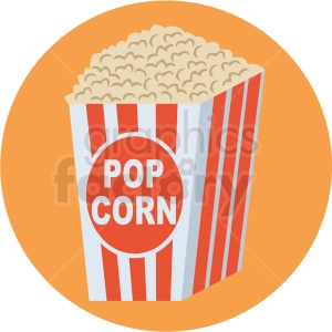 popcorn vector flat icon clipart with circle background