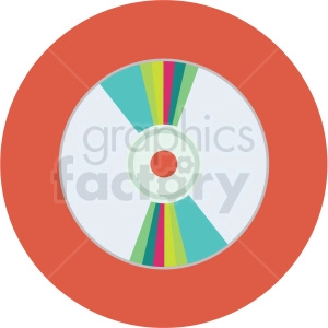 dvd vector flat icon clipart with circle background