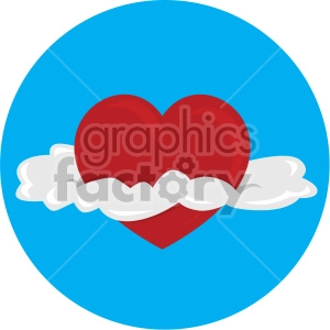 heart with clouds for valentines blue background