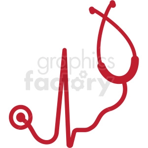 stethoscope with hearbeat svg cut file