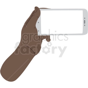 one african american hand holding phone vector clipart no background
