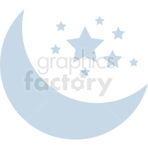 moon vector icon with stars