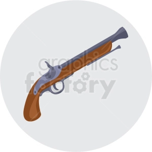 pirate pistol vector clipart on gray background