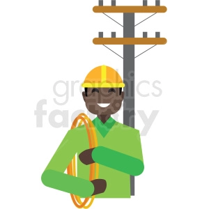 black electrician flat icon vector icon