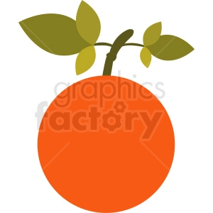 orange with leafs vector icon