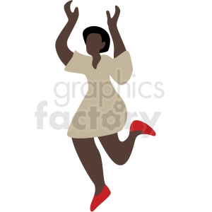black woman dancing vector clipart