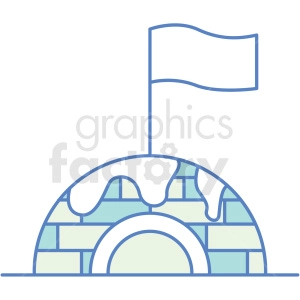 igloo with flag icon