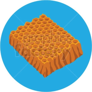piece of honeycomb vector clipart blue background