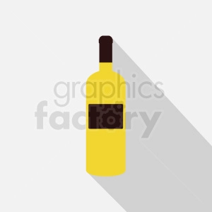 yellow wine bottle on square background