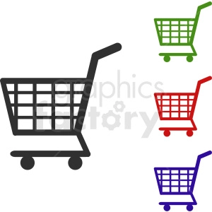 shopping cart vector icon set