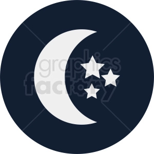 moon on navy blue circle background