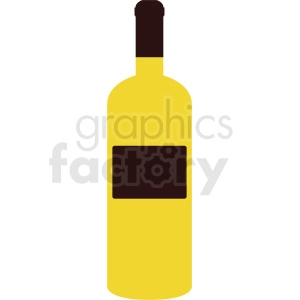 yellow wine bottle vector no background