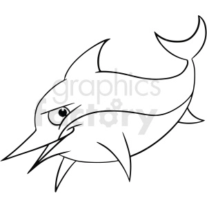 black white cartoon dolphin