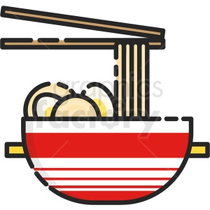 noodle bowl vector clipart icon