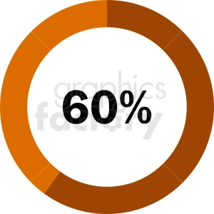 60 percent pie chart vector