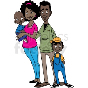 african american family cartoon vector clipart
