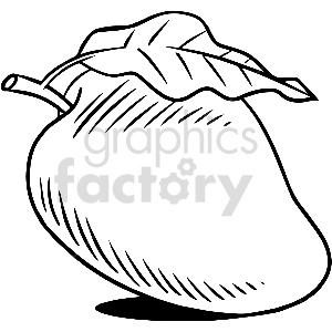 black and white pear vector clipart