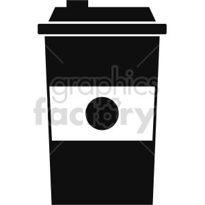 The clipart image shows a silhouette of a coffee cup without any background. It is in a vector format, which means it can be scaled to any size without losing its quality.
