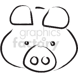 black and white tattoo pig vector clipart